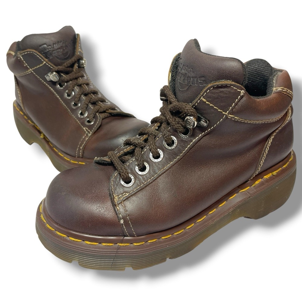 Vintage Dr Martens Booties Womens Size Tag 5 (US-7?), Brown Made in England 8542 - Picture 13 of 15